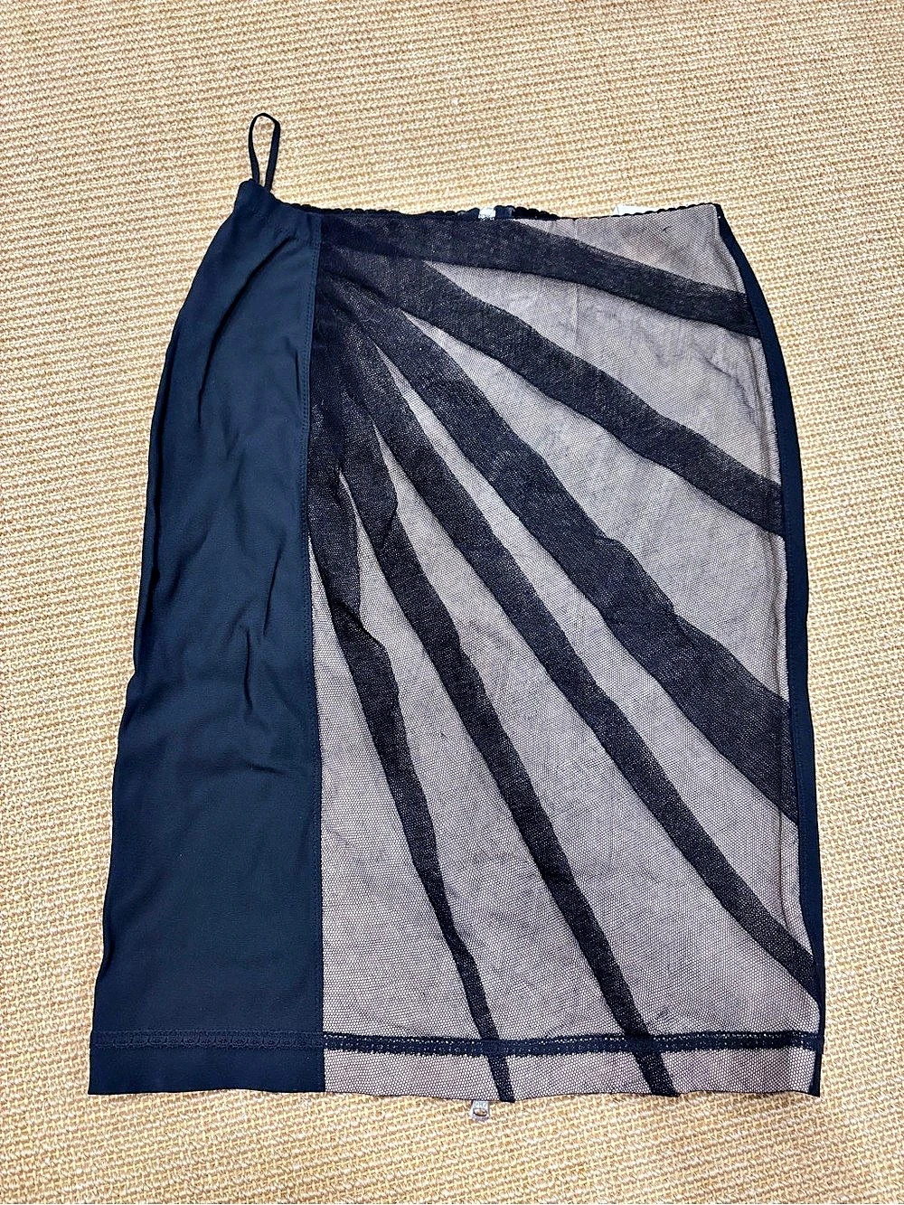 Dolce & Gabbana Black Geometric Mesh Mini Skirt Size 36 Like New